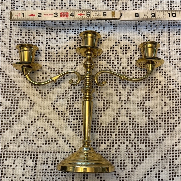 Vintage Brass Candelabra. 9”x8” - Picture 5 of 6